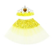 LUOGENLI Dress for Girls Todder Kids Girls Ballet TuTu Dress up Dance Wear Party Skirt Girls Easter Dresses Size 5 for Wedding Summer Easter Dresses for Girls 10-12 Yellow 0-7 Years